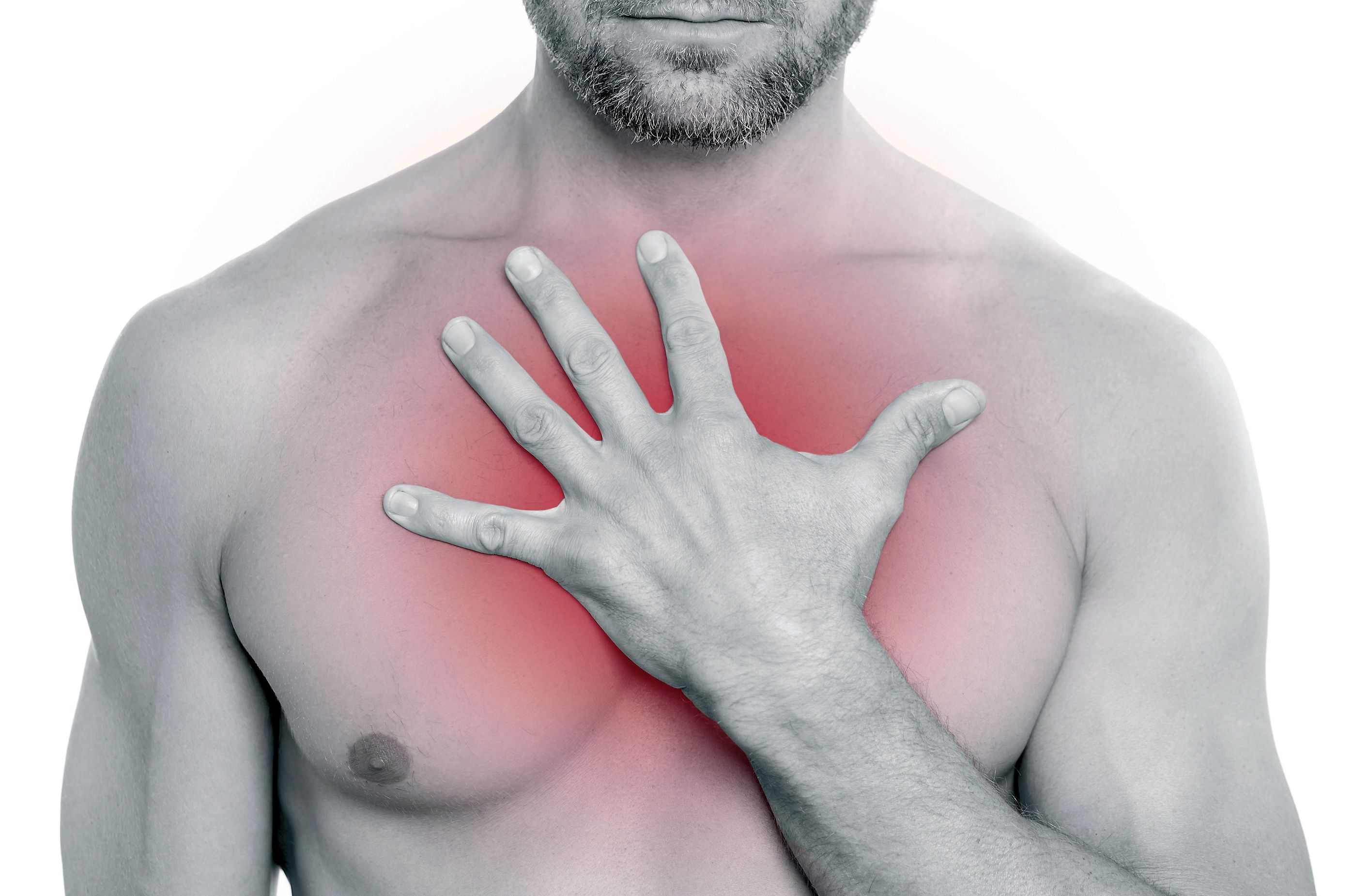 Молочной железы у мужчин симптомы. Боли в области грудной клетк.